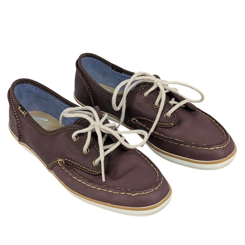 Keds Skipper Womens Brown Leather Boat Shoes Loafers Size‎ 5.5 Preppy Coastal
